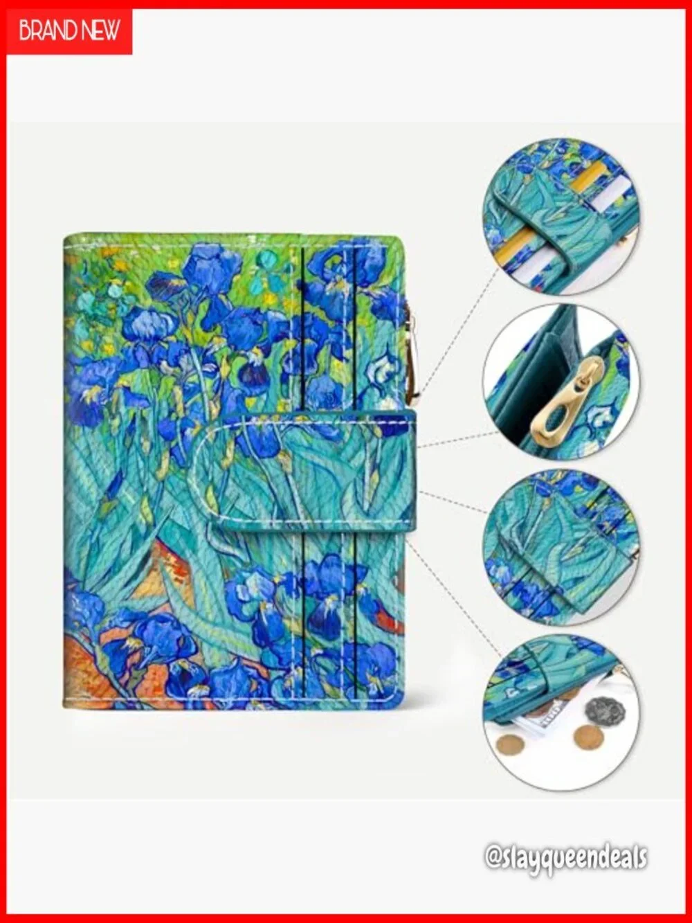 Small RFID Blocking Wallet Bifold Zipper Coin Pocket Compact Card Holder